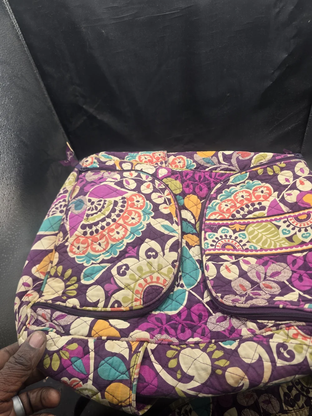 Vera Bradley Purple Quilted Floral Backpack